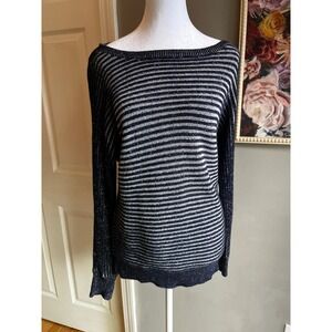 GAP Women's Striped Knit Pullover Sweater Lightweight Long Sleeve Casual Top